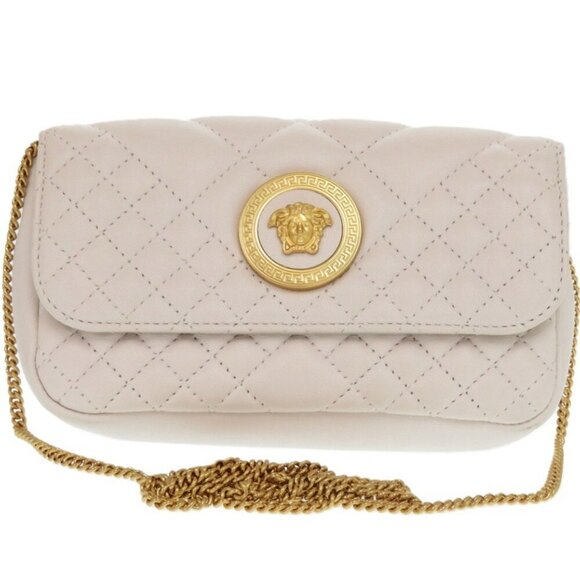 VERSACE White Leather Shoulder Bag - Picture 1 of 11